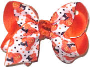 Toddler Mickey Mouse Jack-O-Lantern over Orange Double Layer Overlay Bow